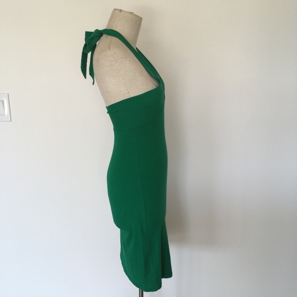 AMERICAN APPAREL ~ green vneck body con dress - Picture 4 of 6